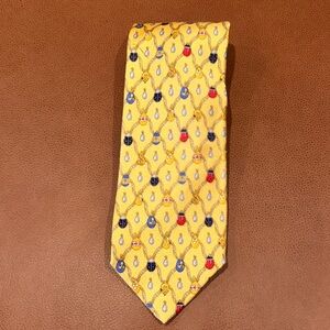 Faberge Yellow and Blue Patterned Tie